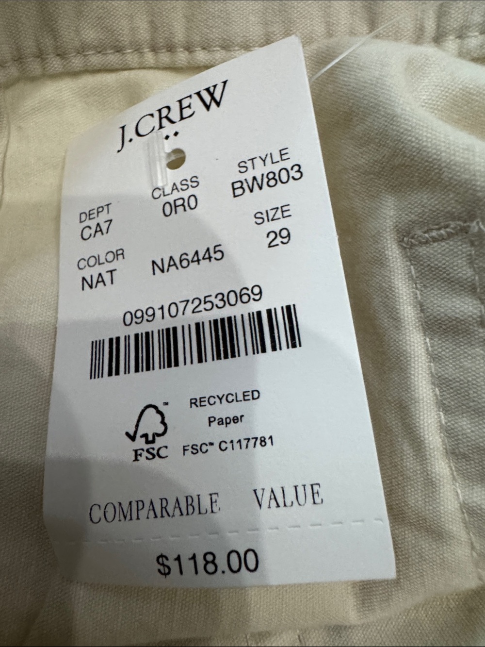 J. Crew Wide-Leg High-Rise Cream Pants with front pockets - Picture 10 of 11